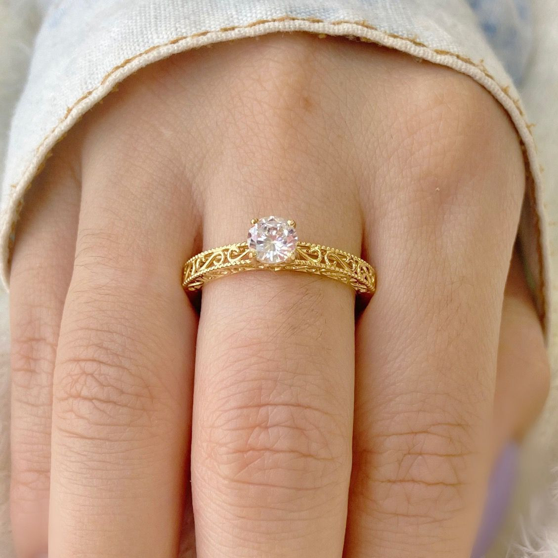 Anel Solitário Clássico